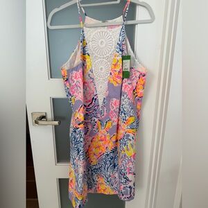 NWT Lilly Pulitzer Pink and Blue Floral Dress size 14